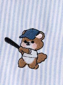 Young Boy Long Sleeve Embroidered Casual Shirt, Spring