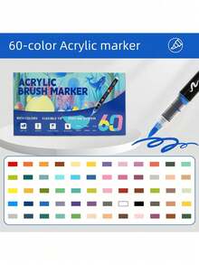 288/240/168/120/72/60/48/36/24/12 Color Tip Acrylic Marker Pens, Waterproof Drawing Pens, Markers. 5mm-1mm, Can Be Written On Stone, Glass, Wood, Canvas, Metal, A Variety Of Objects, Painting, Coloring, Marking, 168 Colors Can Be Selected, Very Bright Colors And Festival Painting Project Creation Back To School