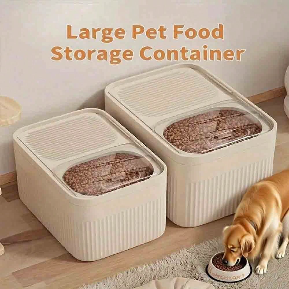 1 szt. hermetycznych pojemników do przechowywania karmy dla zwierząt – duże słoiki na suchą karmę z otwieranym okienkiem, szczelna konstrukcja dla psów, kotów i małych zwierząt – do użytku domowego, podróżnego i komercyjnego