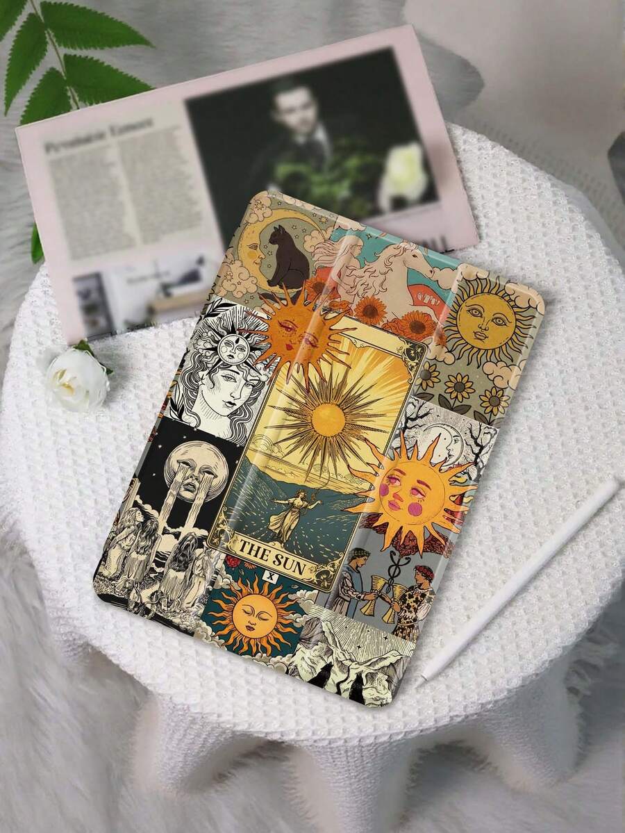 Ốp lưng bảo vệ hình lá bài Tarot tương thích với Pad Air4/5 10.9 inch, Pad 7/8/9/10.2 inch, Pad thế hệ thứ 10, tương thích với Kindle Paperwhite thế hệ thứ 12 năm 2024, Kindle (thế hệ thứ 11) ra mắt năm 2022, tương thích với Samsung Galaxy Tab S6 Lite 10.4 inch, ốp lưng có chức năng tự động ngủ/thức