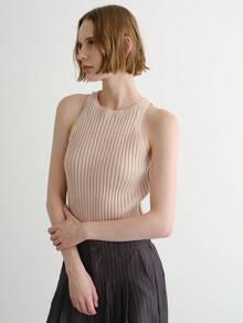FRIFUL Bộ áo len dệt kim màu trơn, thường ngày & đi làm, mùa thu - Màu be - Xem 7