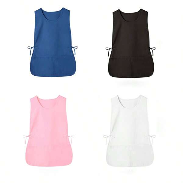 半件套男女通用围裙，带两个口袋，家居清洁无袖围裙，厨房，浴室，家居，家居用品