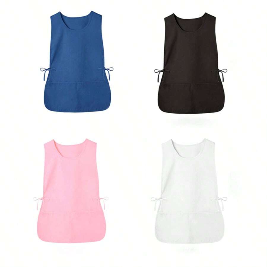 半件套男女通用围裙，带两个口袋，家居清洁无袖围裙，厨房，浴室，家居，家居用品 - 彩色 - 查看 1