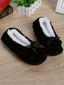 Women's Thick Non-Slip Warm Soft Bottom Indoor Floor Leg Warmers, Suitable For Early Childhood Education, Yoga, With Bowknot, Autumn/Winter