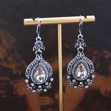 1 đôi bông tai kiểu Thổ Nhĩ Kỳ cổ điển thanh lịch, hình giọt nước, thiết kế hoa tulip cổ điển châu Âu, trang sức cung đình, thích hợp cho những buổi đi chơi thường ngày, kỳ nghỉ và du lịch. - bông tai rỗng - Xem 1