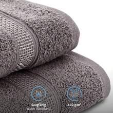 Sevval Hand Towel Set Fade Proof 100% Cotton 500 G/M² - Anthracite/Light Blue - View 11