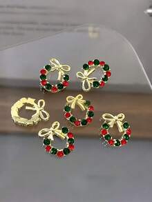 مجموعة من 4/30 طقم إكليل عيد الميلاد فاخر وبسيط، تشمل ملصقات أظافر عيد الميلاد المحدودة الإصدار، إكسسوارات الأظافر، ديكورات الأظافر، ديكورات جمالية، وديكورات DIY.