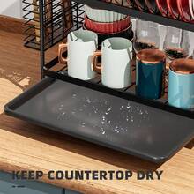 1 Juego de Estante de Almacenamiento de Cocina y Comedor de Doble Capa, Escurridor de Platos, Organizador Multifuncional de Tazones y Utensilios para Gabinete