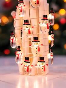 10 个 LED 雪人圣诞灯串防水仙女圣诞灯，电池供电，适用于室内外圣诞装饰，适用于室内外圣诞壁炉架装饰，圣诞节节日装饰 - 彩色 - 查看 5