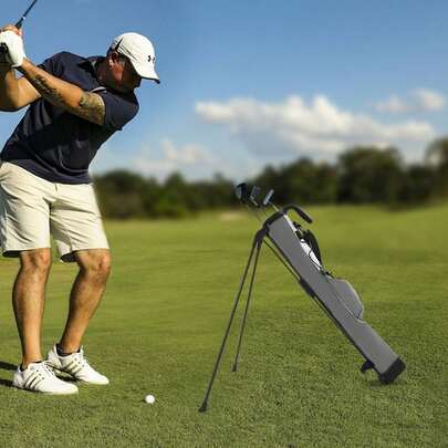 Wear-Resistant Golf Stand Carry Bag W/ Shoulder Strap Portable Golf Divider Bag