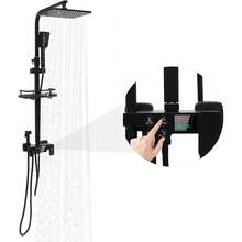 YUNRUX Wall-Mounted Shower System Shower Panel Shower Set Shower Faucet With Hand Shower Modern Luxury Shower System Startup Shower Shower Head Shower Panel Multifunctional Massage Shower Faucet With Adjustable Shower Armrest 70-115cm, Free Shipping - Multicolor - View 4