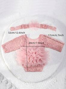 2pcs Newborn Lace Flower Headband And Bodysuit Set, For 100th Day Baby Photoshoot Outfit, Infant Photography Prop Baby Shower Family Decorations Gifts Baby Shower Easter Gift Things For Girls Boys - Nhiều màu - Xem 7