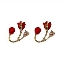 A Pair Of Tulip Earrings For Couples,  For Sensitive Skin, Anniversary Gift, Couple Symbol Set