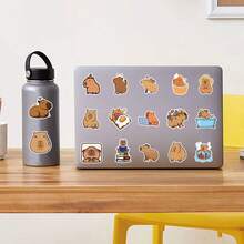 50pcs Capybara Stickers, Capybara Themed Accessories, Capybara Party Favors, Capybara Posters, Cute & Adorable Stickers, Capybara Gifts, Waterproof Vinyl Stickers Suitable For Laptops, Bumpers, Skateboards, Water Bottles, Computers, Phones, School Supplies, Back To School Season - Multicolor - View 9