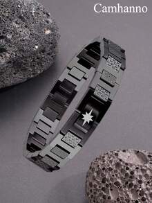 Camhanno 1PC Simple, Stylish And Unique Stainless Steel North Star Bracelet, Suitable For Women's Daily Or Special Occasions, Leisure, Weddings, Stackable Jewelry, Daily Gatherings, Christmas, Christmas Gifts