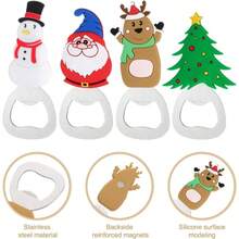 2pcs Christmas Party Bottle Opener, Cute Santa Claus, Christmas Tree, Snowman Design, Essential Gift For Family And Holiday Gatherings, Christmas Party Supplies, Family Dinner