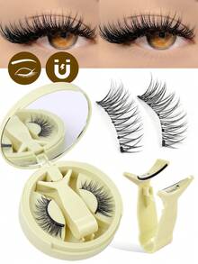 MAANGE 2/1 CC Curling Magnetic Eyelashes Set, Lashes Can Be Trimmed As Needed, Includes Magnetic Clips, Eyebrow Trimmer And Eyelash Curler, All-In-One, Natural And Realistic, Reusable, Strong Magnetic Adsorption, Round Magnets, Portable Design, Fox Eye Lashes, Faux Mink Material, Suitable For Daily Wear, Waterproof, No Glue Required, Extended Outer Corner Design, Enlarges Eyes, Thin And Long, Ideal Makeup Tool For Travel, Beach, Camping, Back To School - Mi tự nhiên - Xem 13