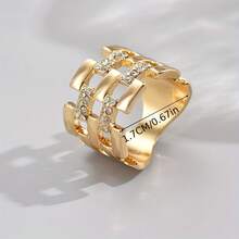 1 件时尚夸张几何情侣戒指 - 彩色 - 查看 2