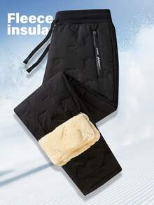 Winter Women's Plus Size Thermal Lined Straight Leg Sweatpants, Warm And Comfortable Casual Pants For Winter