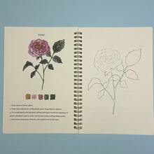 Cuadernos de acuarela, cuadernos de trabajo de acuarela de flores amigables para principiantes, suministros de arte y pintura, libro de acuarela para adultos - ¡No incluye pintura de acuarela!