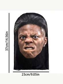 1pc 3D Full Face Mask/Masquerade Costume/Face Performance/Prank/Dust-Proof Balaclava, Suitable For Halloween, Live Streaming Pranks, Easter, Theme Parties, Stage Performance, Thanksgiving, Funny Face Disguise