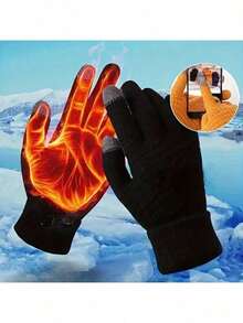 男女通用冬季手套（1/2/3双装） - 升级版触屏指尖设计，保暖针织手套，适合寒冷天气。跑步和驾驶 - 时尚加厚、柔软亲肤舒适的雪尼尔手套，加厚袖口，适合寒冷天气，是圣诞节或情人节的完美礼物。