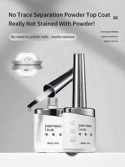 annies 16ml 2-In-1 Matte Gel Top Coat For Gel Nail Polish, Nail Powder-Resist Matte Finish For Detail Chrome Powder Painting Long Lasting UV Gel Nail Art DIY