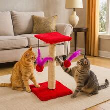 Scratching Post With Double Sisal Cat Toy - Rojo - Ver 3