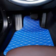 Universal 4PCS Car Floor Mat Set – 2X Fully Enclosed PVC Mats + 2X Anti-Slip Automotive Mats For All Vehicles - Blue - View 8
