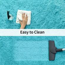 Modern Soft Fluffy Small Shaggy Rug For Bedroom Livingroom Dorm Kids Room Indoor Home Decorative, Non-Slip Plush Furry Fur Area Rugs Comfy Nursery Accent Floor Carpet 2x3 Feet, Teal - 藍綠色 - 查看 6