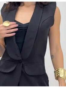 Conjunto Feminino Colete e Shorts Premium - Preto - Visão 4