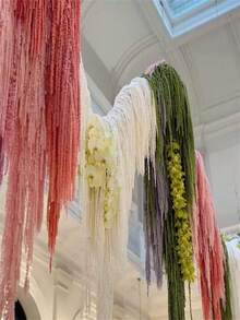 1/2/3/4/5 piezas Decoraciones colgantes de arroz estilizadas, decoraciones florales verdes, decoración navideña de alta moda, decoración del hogar/boda con flores secas