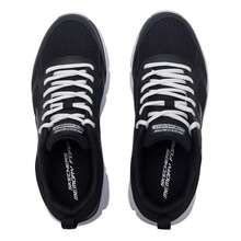 Skechers 男士輕量運動跑步鞋 BURNS 2.0 繫帶運動鞋 輕量舒適透氣休閒鞋 8790359-BKW - 黑色/白色 - 查看 8