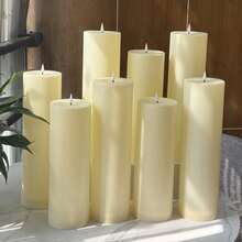 1pc/12pcs Flameless Electronic Candles + 1pc Large LED Electronic Candle Light, 30cm/35cm Height, Christmas Decorative Candles With Remote Control, Battery Powered Flickering Candles With Realistic Warm Glow, Portable Patio Porch Atmosphere Light, Birthday Hotel Wedding Decor Candle Lights, Holiday Atmosphere Candles | Holiday Home Decor | LED Lighting Candles - Multicolor - View 12