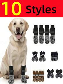12PCS/3sets Double-Sided Anti-Slip Dog Socks, Prevent Licking & Biting Hardwood Floor, Strong Grip, Paw Protection, Anti-Scratch Dog Socks - Multicolor - View 2