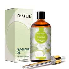 PHATOIL 1瓶100毫升/3.38液盎司香氛精油，适用于香薰机和加湿器，包含：白麝香、清新亚麻、泡泡糖、海风、帕尔马紫罗兰、黑兰花、橙花、婴儿爽身粉、日本玉兰、柑橘、咖啡、金银花、小苍兰、天使、Jador、甜烟草、龙血 - 彩色 - 查看 2