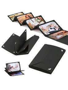 1pc Custom Folding Photo Album, Customized Postcards, Photos, Contains 9 Photos, Can Be Customized With Your Own Photos, Card Storage, Photo Memory Book, Diy Collage Style, Foldable Scrapbook, With Card Stock Pages, Khaki Portable Photo Organizer, Suitable For Weddings, Family Events, Souvenirs And Gift Storage, Photo Storage Box