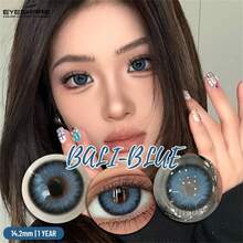 EYESHARE 1 Pair Colored Contact Lenses For Eyes Fashion Blue Contact Lenses For Brown Eyes Colored Makeup Green Contact Lenses For Gray Eyes Yearly Use- No Degree, 14.2 Mm - BALI-BLUE - 查看 3