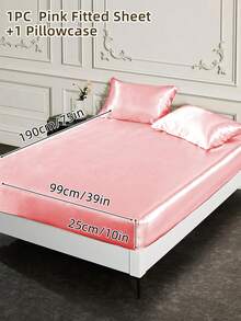 2/3pcs Fitted Sheet Set, Bedding Set, Satin Bed Sheets Set, Solid Color Skin-Friendly Bed Cover Set, Room Decor, Soft And Comfortable Bedding For Bedroom, Breathable And Glossy, Mother's Day Gift, Elegant And Firm, Mother's Day Decoration, Mattress Protector For Bedroom Decor, School Bedding Dorm Essentials, 1 Bed Sheet With 1/2 Pillowcases, Deep Pocket, For Single/Twin/Full/King/Queen Bed Sizes, Machine Washable, Meticulous Festival Gifts - 彩色 - 查看 10