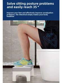 1 件便携式加厚塑料脚凳 - 可折叠 + 可拆卸且易于存放，防滑设计 + 耐用且抗老化，也可用作浴室垫，两用作为马桶辅助台阶 + 马桶定位垫，适合室内和室外使用