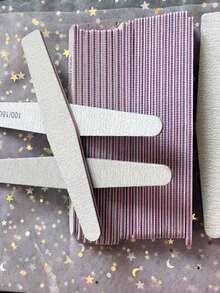 5/25/50/75 Diamond-Shaped Professional Nail File, 180/100 Nail File Suitable For Natural Nails, Double-Sided Washable Fine-Grained Nail File, Suitable For Home And Salon Use. - Multicolor - View 9