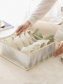 3pcs Bra Drawer Storage Bags, Underwear Drawer Organizer Boxes, Wardrobe Storage Boxes, Grid Drawer Organizers For Bras, Underwear, Socks,Room Decor - Multicolor - View 4