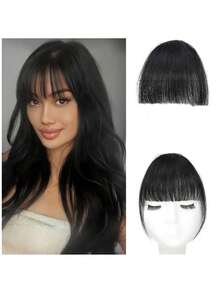 Air Bangs Hairpieces Hair Women Natural Black Light Brown Bangs Hair Clips For Extensions Fake Air Bangs Hair Clip-In Extension Fake Fringe Natural Halloween Day False Hairpiece For Women Clip In Bangs Human Hair Wispy Bangs Clip In Bangs For Women, Faux Bangs, Bangs Fringe With Temples Hairpieces For Daily Wear, Curved Bangs Women's Natural-Looking Clip-In Bangs With Sideburns – Hairpiece For Everyday Elegance