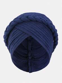 1pc Women's New Thickened Pleated Braided Headscarf, Bohemian Style Headwrap, Suitable For Daily Use - Multicolor - View 5