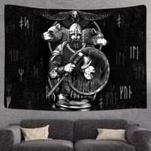 Viking Tapestry For Men Decor  Tapestries Meditation Runes Ancient Art Wall Hanging Tapestries Multi-Use Blanket Decor Tapestry For Bedroom Living Room & Dorm-40"X30" ,60"X40" ,60"X 51" ,80"X60" - GTLSFS10 - 查看 5