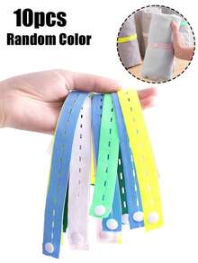 Random Colors Elastic Bundling Straps With Snap Buttons - Reusable Hold Organizers For Taming Messy Clothes, Towels & Small Items, Perfect For Travel, Home Closet, Laundry & Suitcase Organization, Adjustable Clothing Storage Strap With Button, Travel Luggage Space Saver, Drawer & Closet Organizer
