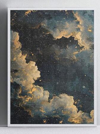 5D DIY Diamond Painting | Cosmic Starry Sky Diamond Painting Kits. Twinkling Stars In The Clouds. HD Art Diamond, Handmade Decorative Painting, Rhinestones Full Mosaic Crafts Kit, Exercises For DIY Skills And Concentration.