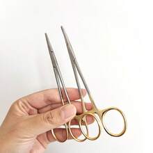 13厘米（5英寸）宠物美容院止血钳专业狗医院猫受伤工具家用不锈钢不锈钢彩色止血钳，直头电镀宠物耳毛脱毛钳，美容工具随机款式 - 彩色 - 查看 9