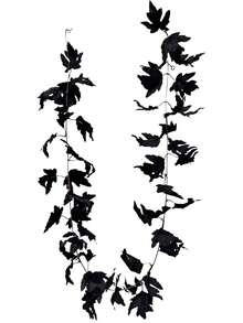 1pc 78.74 Inch Artificial Silk Maple Leaf Vine Autumn Outdoor Maple Leaf Decor, Wedding Bouquet, Dining Table Centerpiece, Thanksgiving Black Maple Leaf Decor Home Decor Halloween Room Decor Halloween Decor