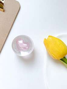 1 pieza Soporte de teléfono con bola de cristal con forma de corazón y cojín de aire, soporte de escritorio minimalista y único con forma de corazón, soporte deslizante de teléfono compatible con iPhone, teléfonos Android, regalo para cumpleaños, familia y amigos, accesorio de teléfono con agarre de empuje y tracción